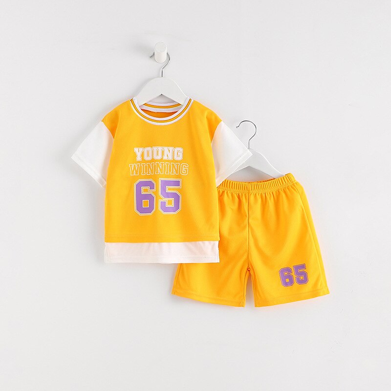 Conjunto Meninos Camiseta + Shorts Treino Esporte Manga  Curta