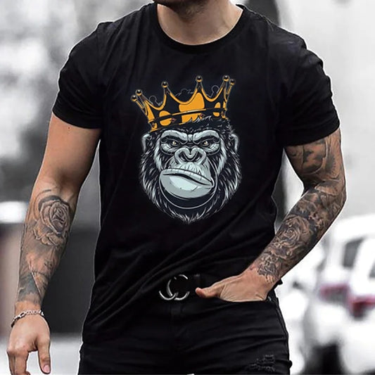 Camiseta Masculina 3D Rei Gorila