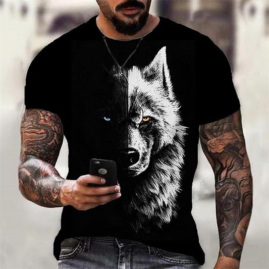 Camiseta Masculina 3D Lobo