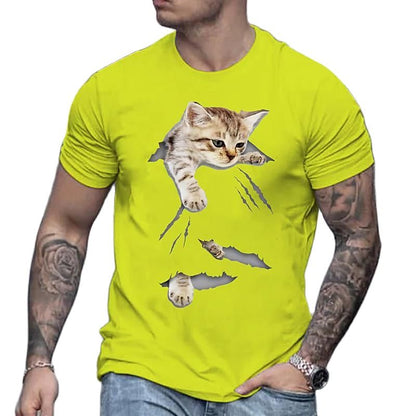 Camiseta Masculina 3D Gato