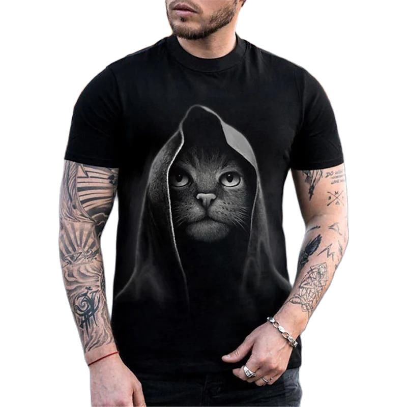 Camiseta Masculina 3D Gato