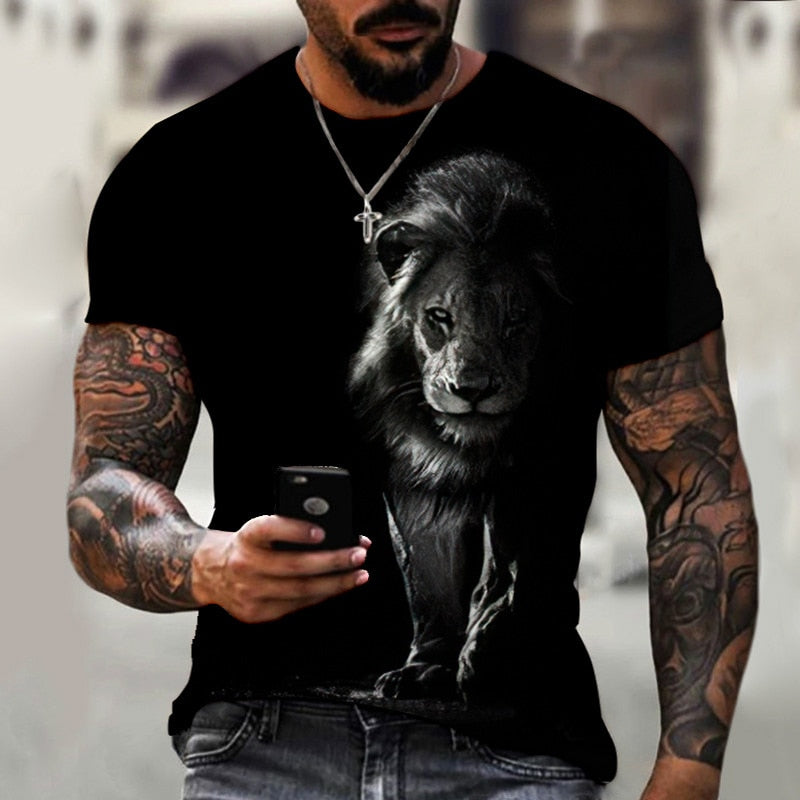 Camiseta Masculina 3D Leão