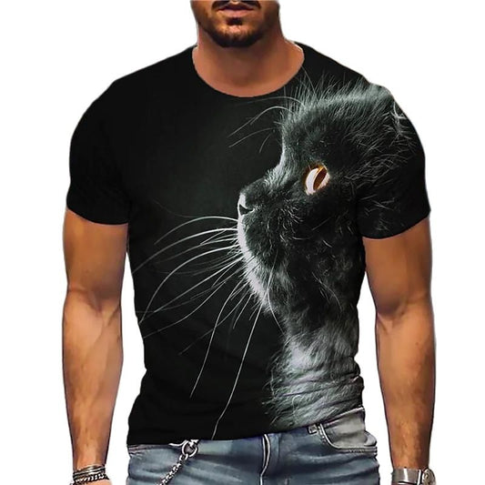 Camiseta Masculina 3D Gato