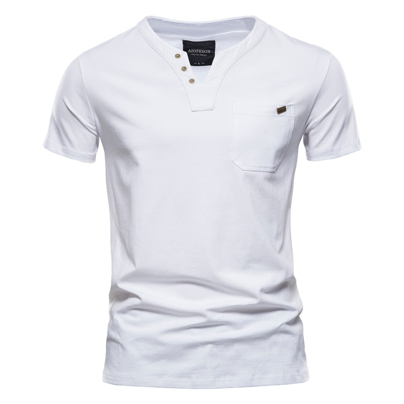 Camiseta Masculina  Gola V Botões