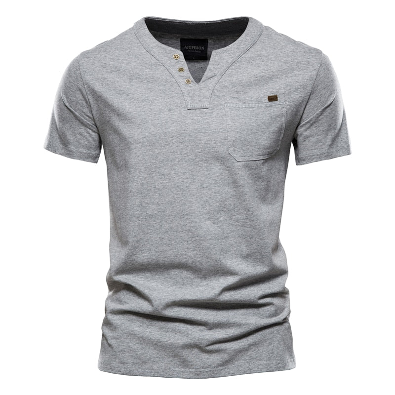 Camiseta Masculina  Gola V Botões