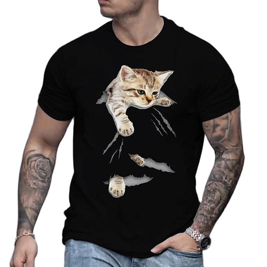 Camiseta Masculina 3D Gato