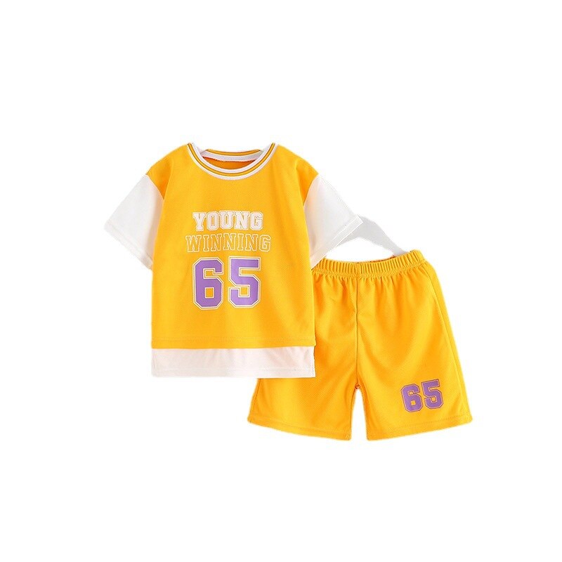 Conjunto Meninos Camiseta + Shorts Treino Esporte Manga  Curta