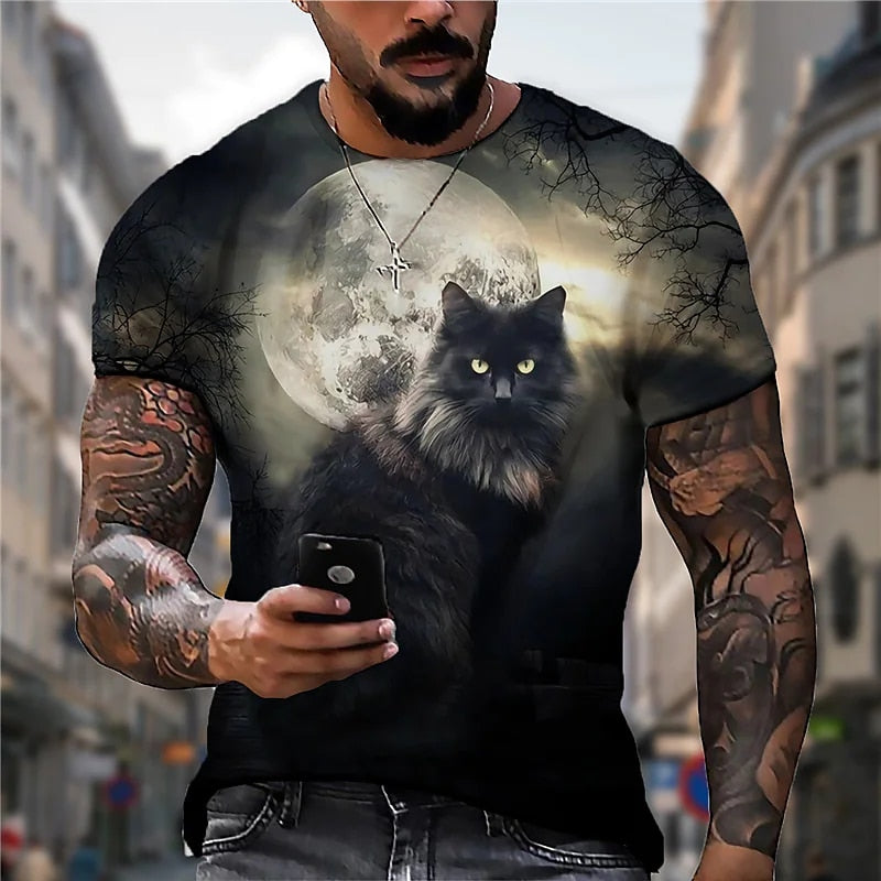 Camiseta Masculina 3D Gato