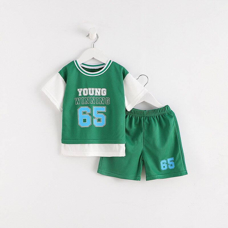 Conjunto Meninos Camiseta + Shorts Treino Esporte Manga  Curta