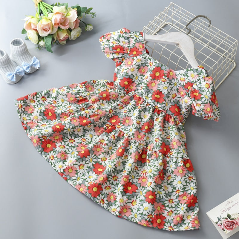 Vestidos Infantil Manga Fofa Rodado