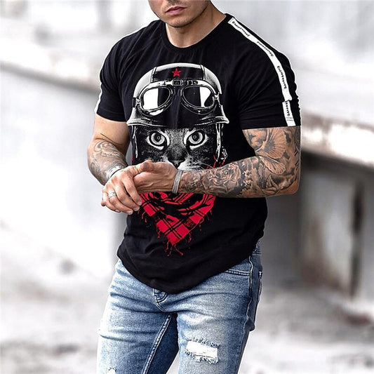 Camiseta Masculina 3D Gato