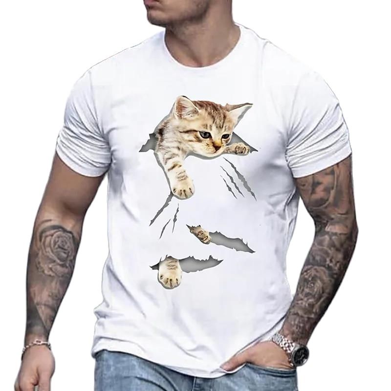 Camiseta Masculina 3D Gato