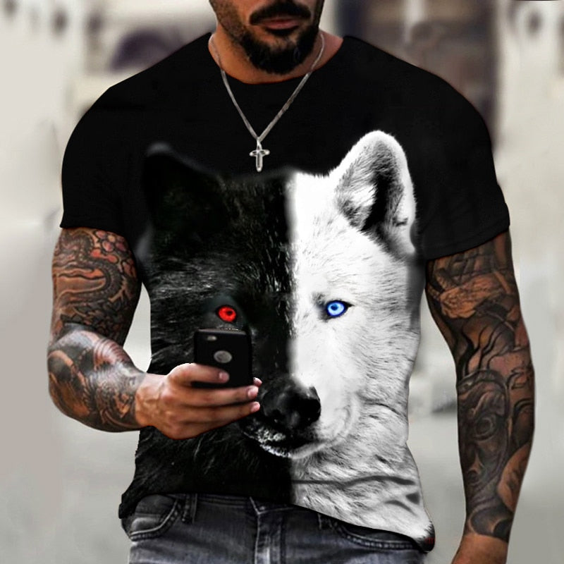 Camiseta Masculina 3D Lobo