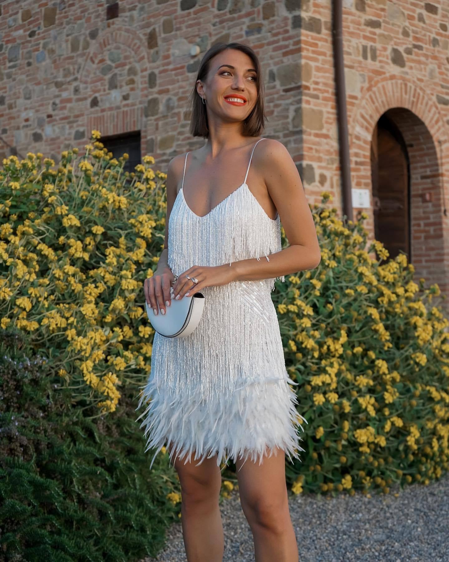 Vestido Cindy Plumas Branco